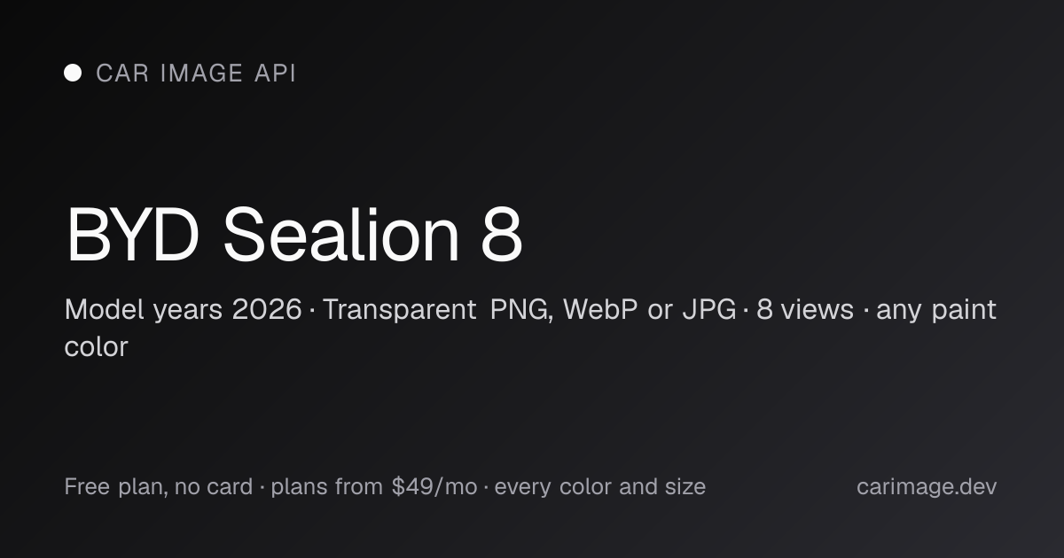 2026 BYD Sealion 8 PNG — transparent car images, 8 views