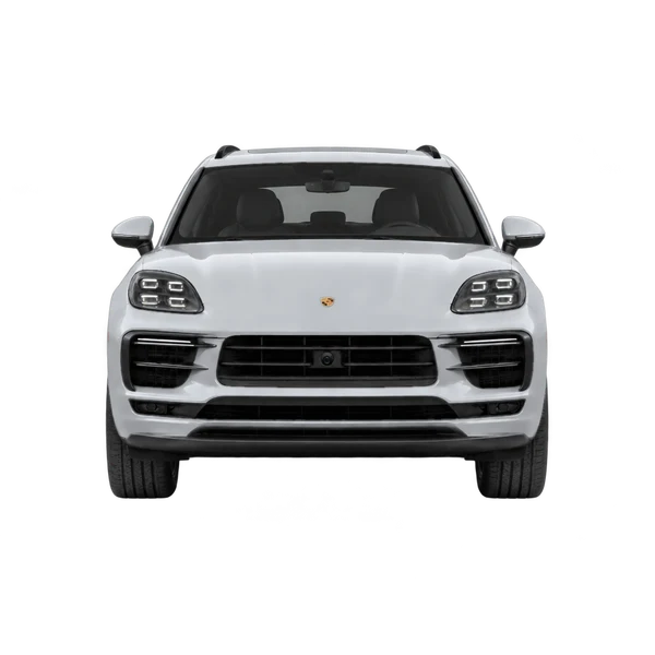 silver 2026 Porsche Macan Turbo front view