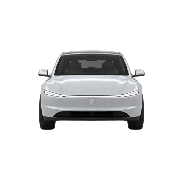 silver 2026 Tesla Cybercab front view