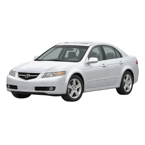 silver 2004 Acura TL front three-quarter (facing left) view
