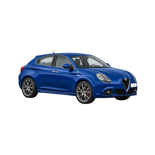 blue 2026 Alfa Romeo Giulietta front three-quarter (facing left) view