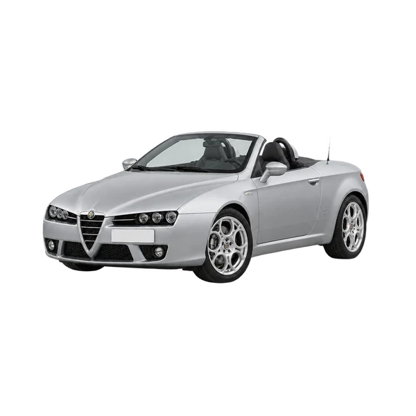silver 2006 Alfa Romeo Spider front three-quarter (facing left) view