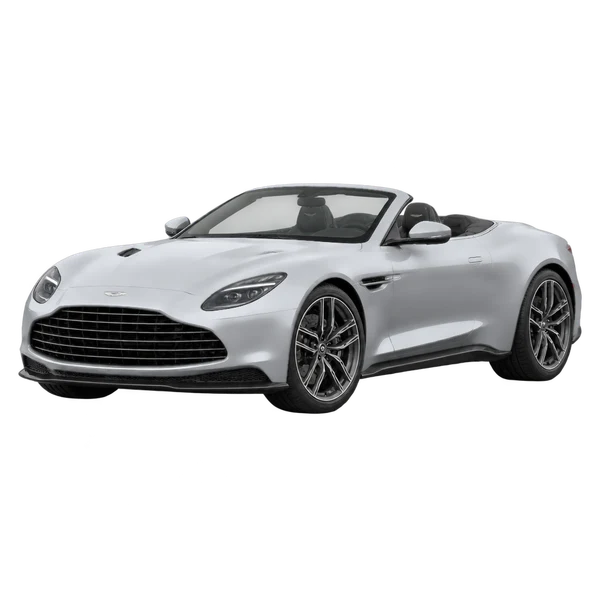 silver 2026 Aston Martin Vanquish Volante front three-quarter (facing left) view