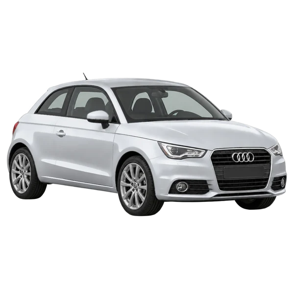 silver 2014 Audi A1 front three-quarter (facing left) view