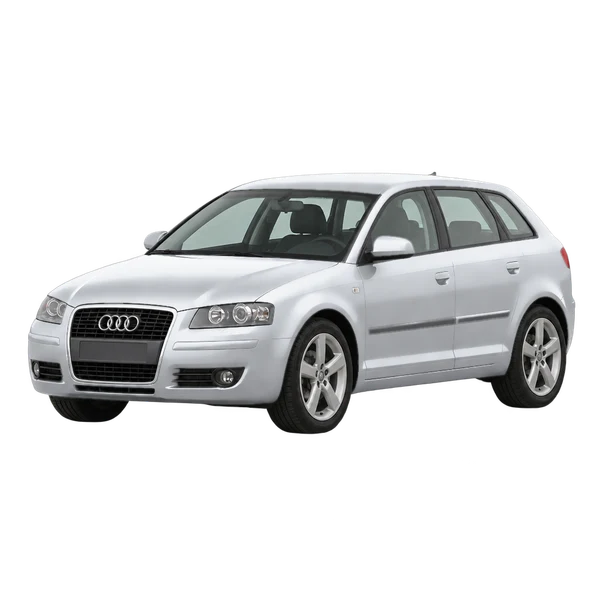 silver 2006 Audi A3 front three-quarter (facing left) view