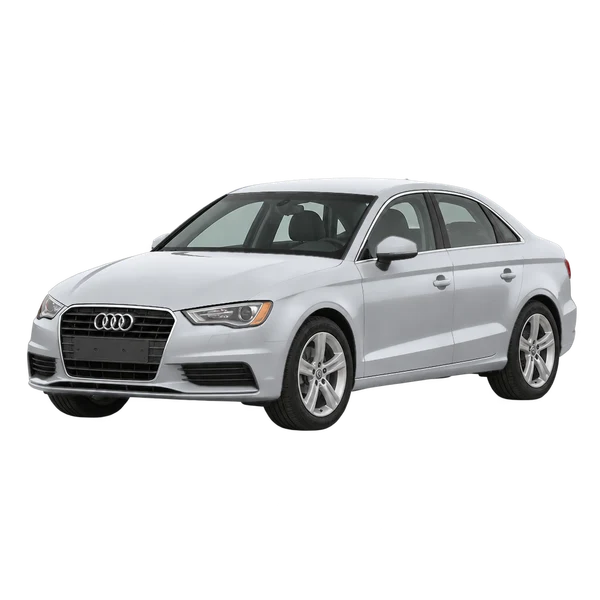 silver 2017 Audi A3 front three-quarter (facing left) view