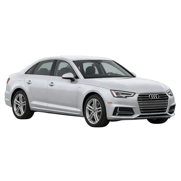 silver 2017 Audi A4 front three-quarter (facing left) view