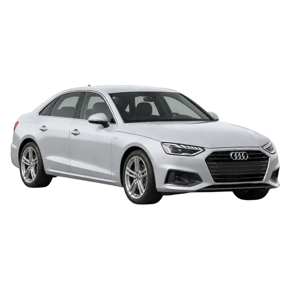 silver 2022 Audi A4 front three-quarter (facing left) view