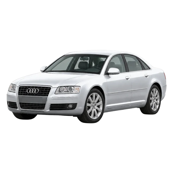 silver 2008 Audi A8 front three-quarter (facing left) view
