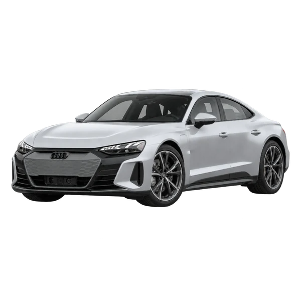 silver 2022 Audi e-tron GT front three-quarter (facing left) view