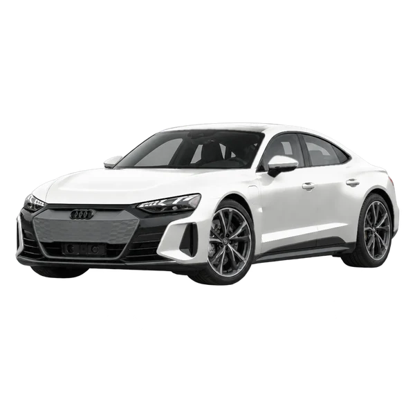 white 2026 Audi e-tron GT front three-quarter (facing left) view