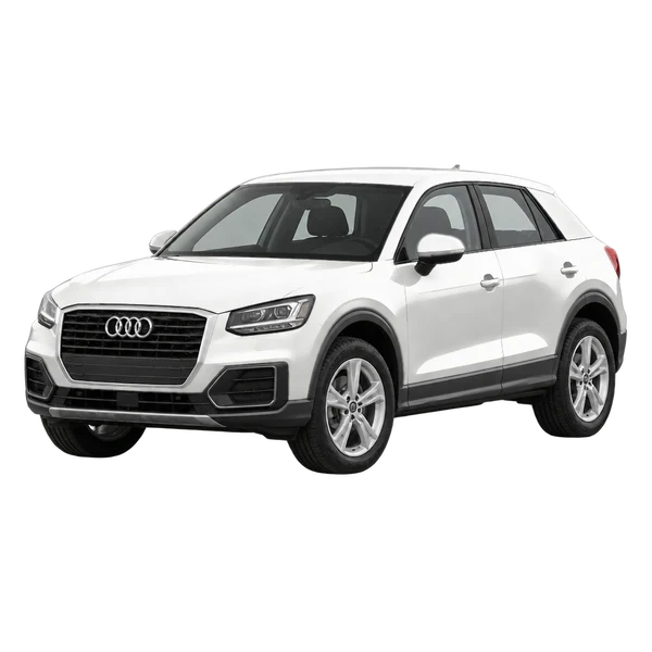 white 2022 Audi Q2 front three-quarter (facing left) view
