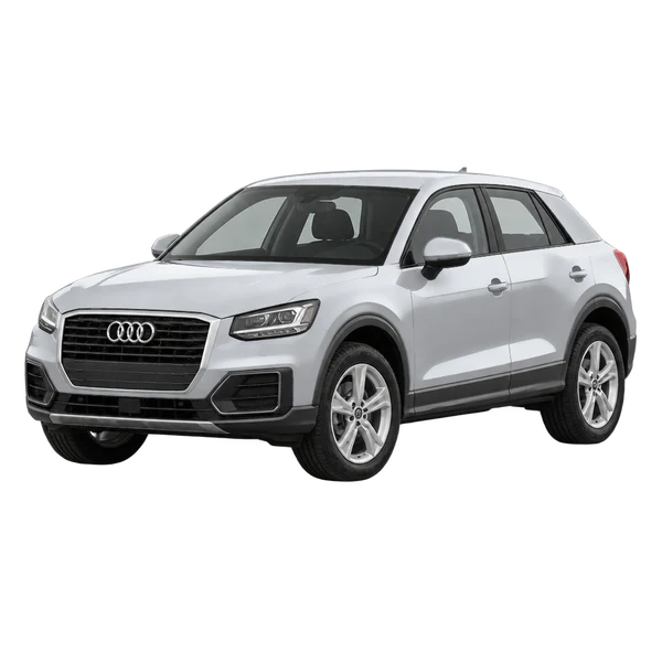 silver 2022 Audi Q2 front three-quarter (facing left) view