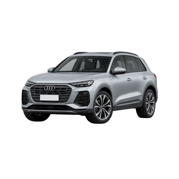 silver 2026 Audi Q6 front three-quarter (facing left) view