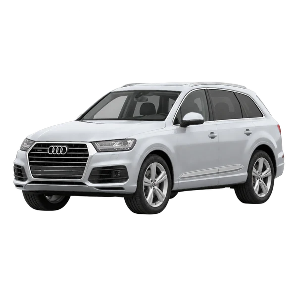 silver 2019 Audi Q7 front three-quarter (facing left) view