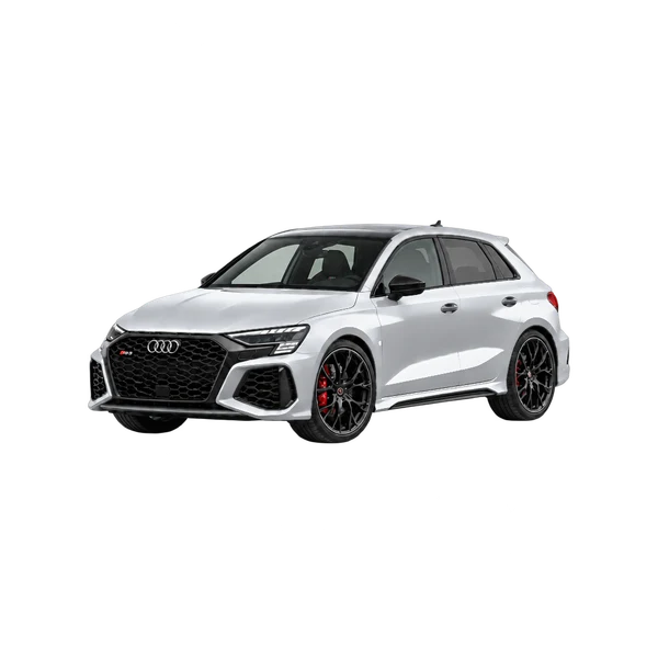 2027 AUDI RS 3 — Front three-quarter (facing left), silver