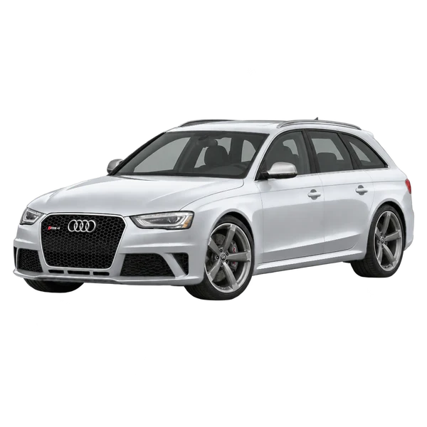 silver 2014 Audi RS4 front three-quarter (facing left) view