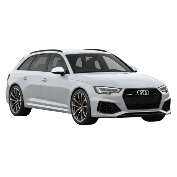 silver 2016 Audi RS4 front three-quarter (facing left) view