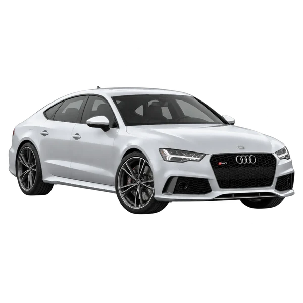 silver 2017 Audi RS7 front three-quarter (facing left) view
