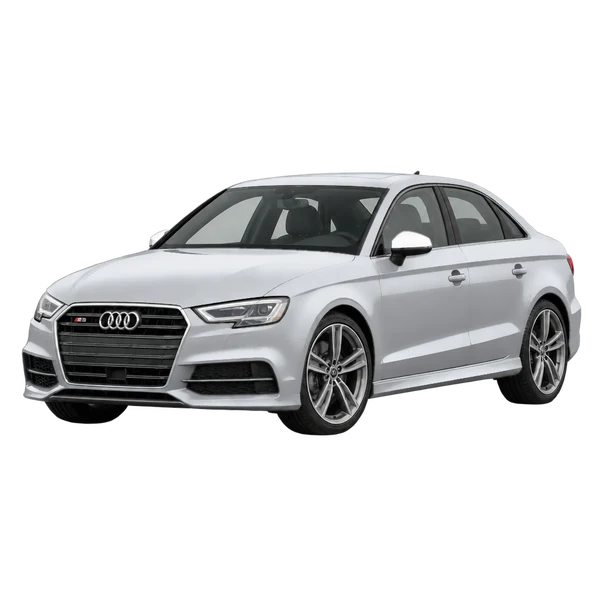 silver 2015 Audi S3 front three-quarter (facing left) view