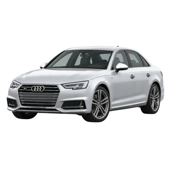 silver 2017 Audi S4 front three-quarter (facing left) view