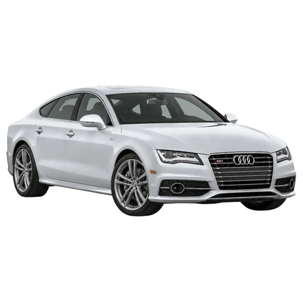 silver 2014 Audi S7 front three-quarter (facing left) view