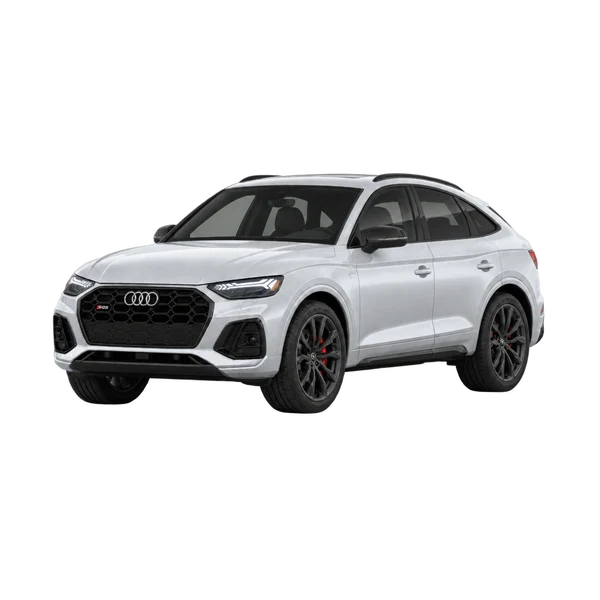 silver 2026 Audi SQ5 Sportback front three-quarter (facing left) view