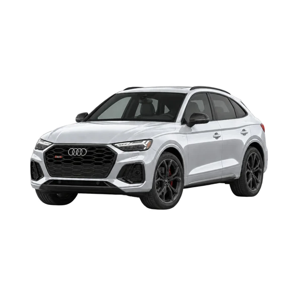 silver 2027 Audi SQ5 Sportback front three-quarter (facing left) view