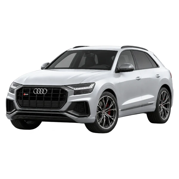 silver 2023 Audi SQ8 front three-quarter (facing left) view
