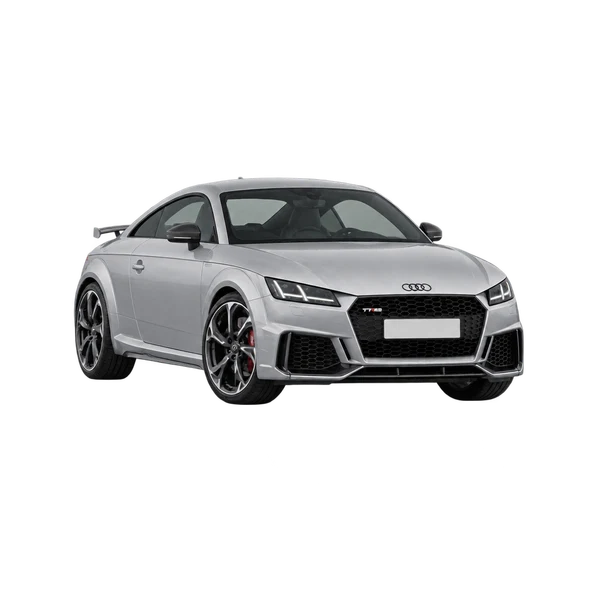 silver 2023 Audi TT RS front three-quarter (facing left) view