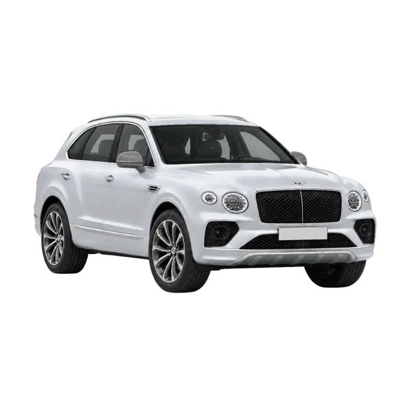 silver 2026 Bentley Bentayga Hybrid front three-quarter (facing left) view