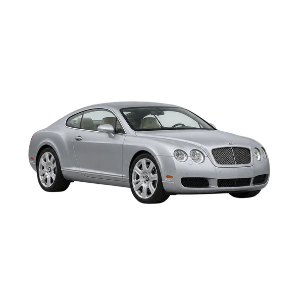 silver 2007 Bentley Continental front three-quarter (facing left) view