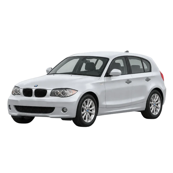 silver 2010 BMW 120I front three-quarter (facing left) view