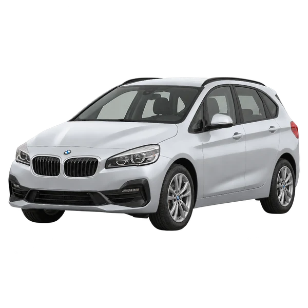 silver 2020 BMW 225I Xdrive Active Tourer front three-quarter (facing left) view
