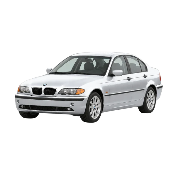 silver 2001 BMW 3 Series front three-quarter (facing left) view