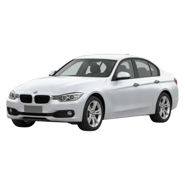 silver 2014 BMW 320D SE front three-quarter (facing left) view