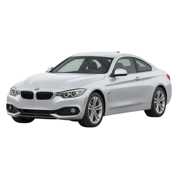 silver 2013 BMW 4 Series front three-quarter (facing left) view