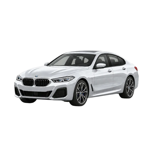 silver 2023 BMW 6 Series front three-quarter (facing left) view