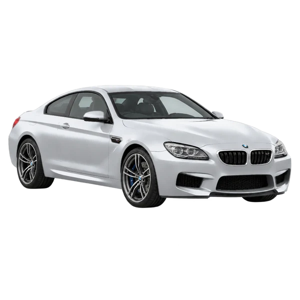 silver 2016 BMW M6 front three-quarter (facing left) view