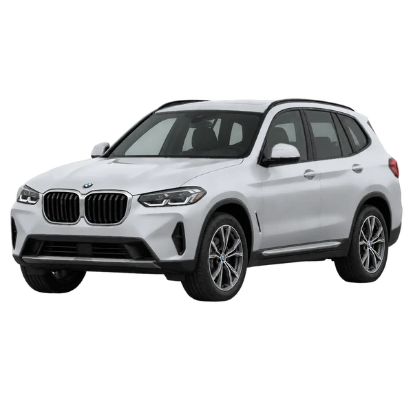 silver 2022 BMW X3 front three-quarter (facing left) view