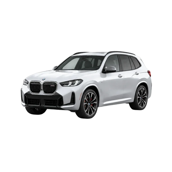 silver 2026 BMW X3 M50 Xdrive front three-quarter (facing left) view