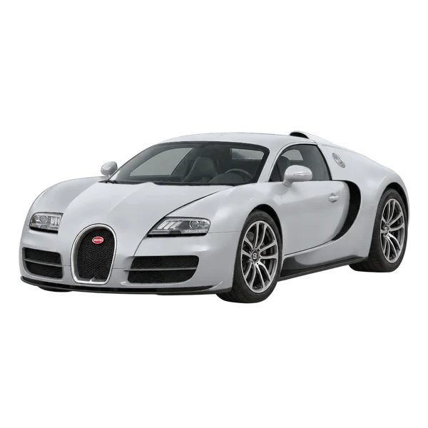 silver 2015 Bugatti Veyron front three-quarter (facing left) view