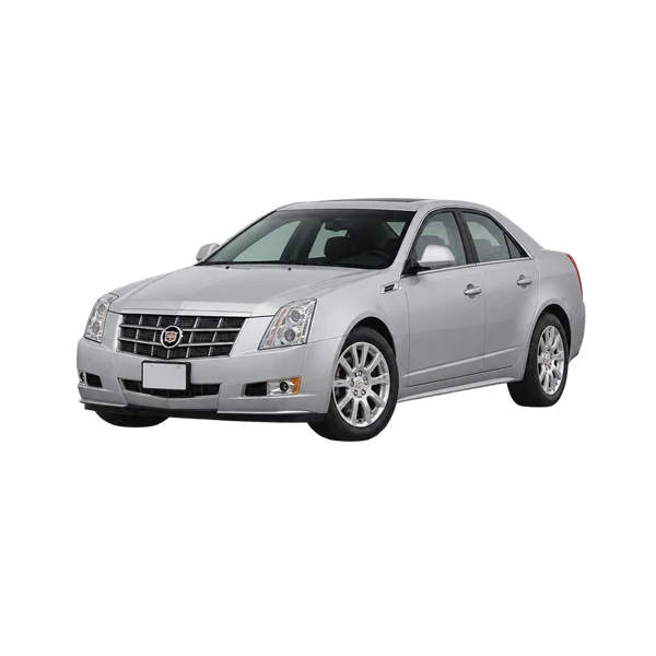 silver 2010 Cadillac CTS front three-quarter (facing left) view