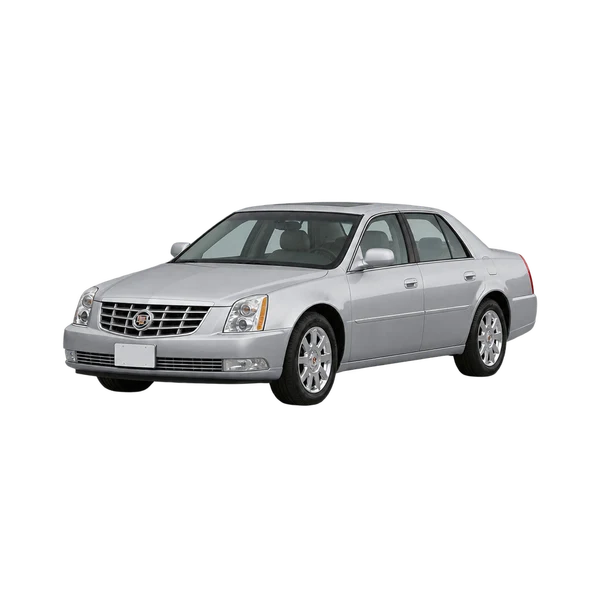 silver 2008 Cadillac DTS front three-quarter (facing left) view