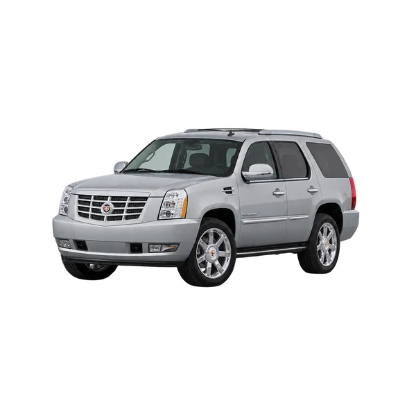 silver 2009 Cadillac Escalade front three-quarter (facing left) view