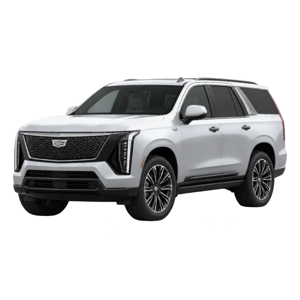 2027 CADILLAC Escalade IQ — Front three-quarter (facing left), silver