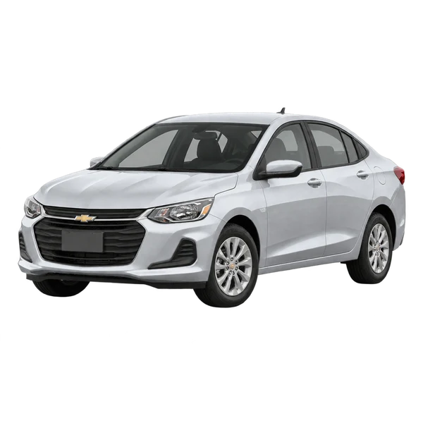 silver 2022 Chevrolet Onix Plus front three-quarter (facing left) view
