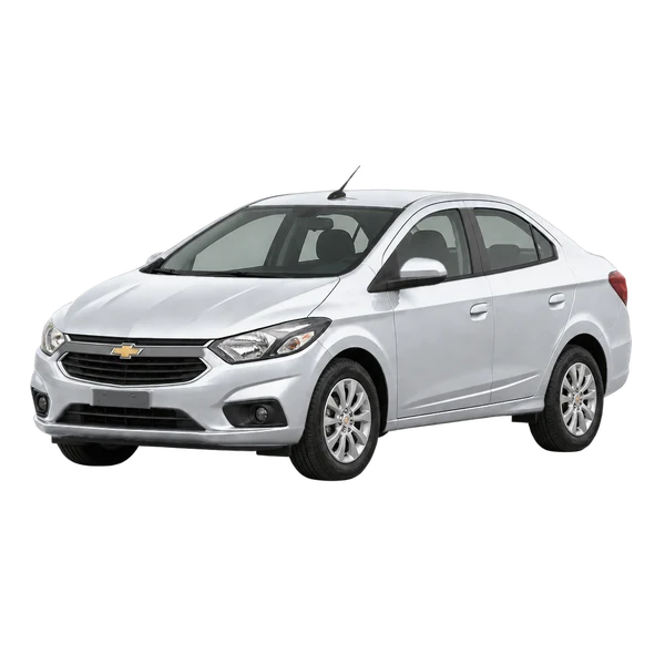 silver 2019 Chevrolet Prisma front three-quarter (facing left) view