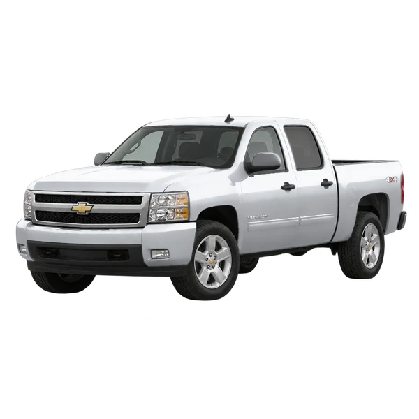silver 2010 Chevrolet Silverado front three-quarter (facing left) view