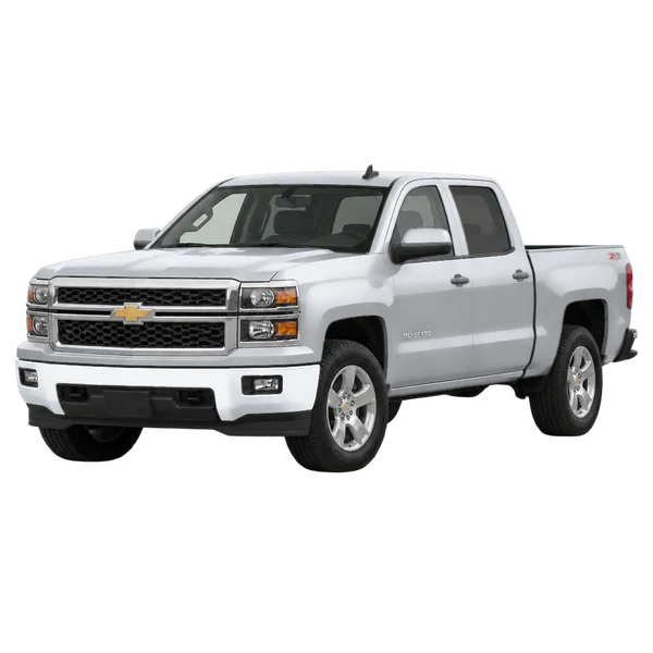 silver 2015 Chevrolet Silverado 1500 front three-quarter (facing left) view
